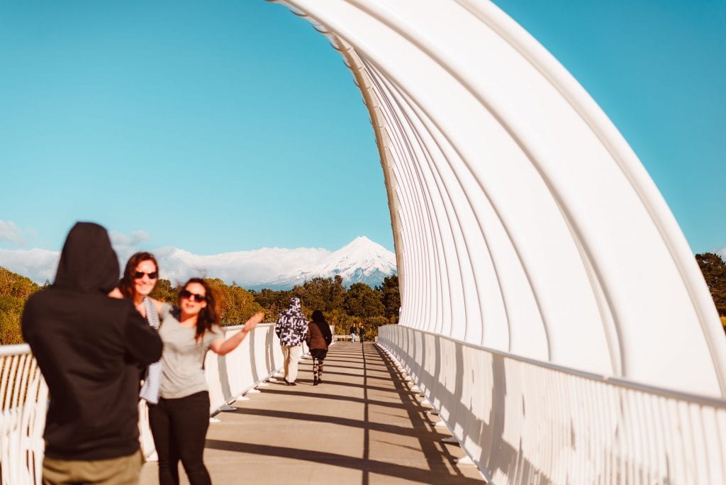 friends pose for a photo on the bride in new plymouth in taranaki